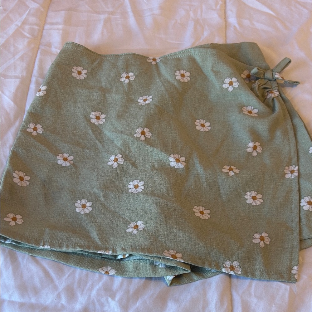Floral Green Kids Skort